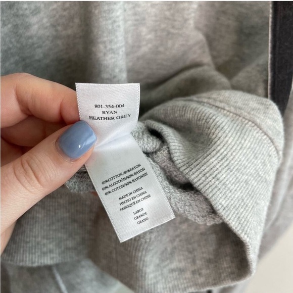 Rails Ryan Pullover Heather Gray Lace-Up Sweater - Picture 6 of 7